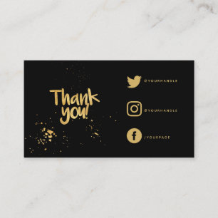 Foil effect thank you Social Links insert Card