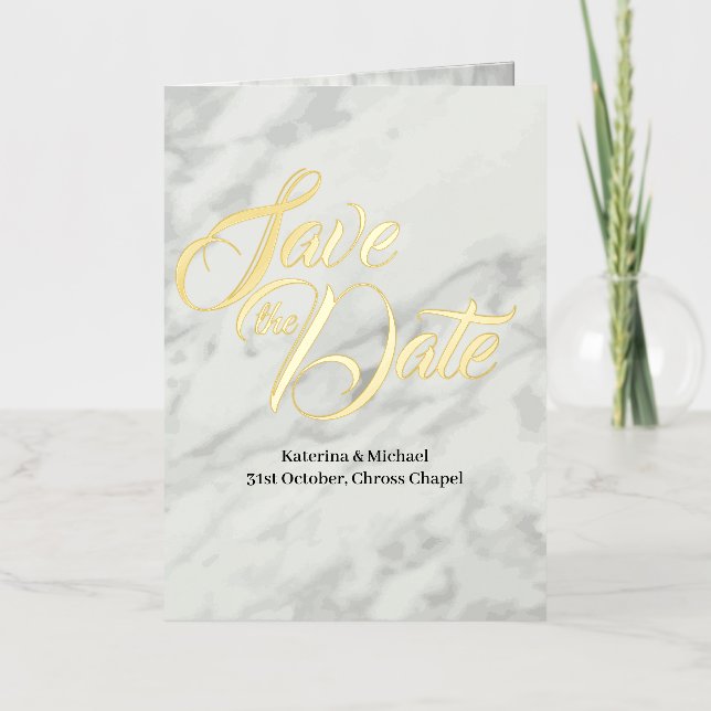  Foil Elegance Save the Date Foil Greeting Card (Front)