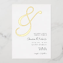 (Foil '&') Elegant Minimalist Wedding Invite