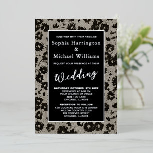 Foil Elegant Modern Floral Editable Template Black