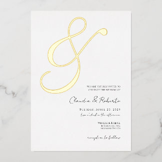 (Foil '&') Élégante invitation de mariage minimali