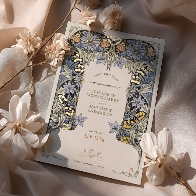 Foil Enregistrer la carte de date Victorian Elegan (Créateur téléchargé)