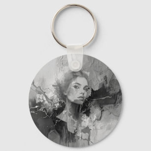 Foil Favour - female portrait art,contemporary Keychain