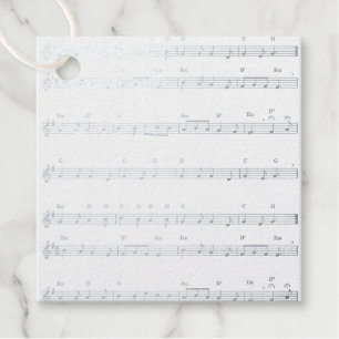 Foil Favour Tag - Song Sheet We Three Kings