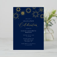 Foil Fireworks Graduation Party Invitation Card