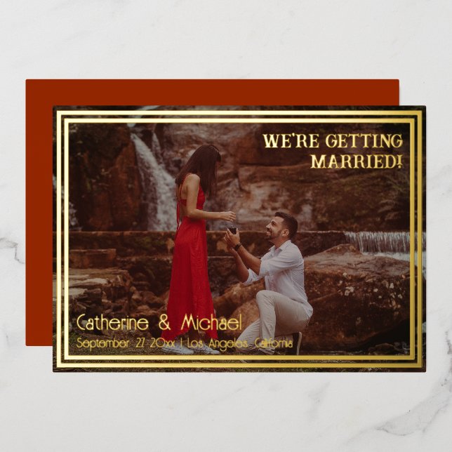 Foil Frame Photo Save The Date (Front/Back)