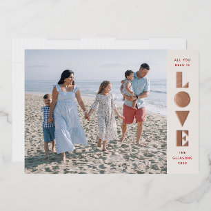 Foil Geo Love Valentine's Day Photo Card - Red