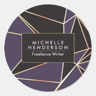 Foil Geometric Abstract Classic Round Sticker