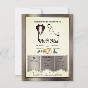 Foil-Gold-Silver-Brass Trendy Wedding Invitation