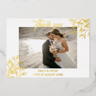 Foil gold wedding thank you invitation