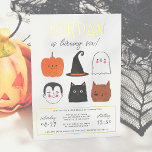 Foil Halloween Friends Modern Boy Birthday Party<br><div class="desc">Add some shine to your birthday party invitations with real gold, silver, or rose gold foil! This modern design features the birthday boy's name in real foil-pressed big capital letters in one of my favorite decorative fonts, below, his age appears in cute script typography. Underneath, in the middle of the...</div>