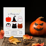 Foil Halloween Friends Modern Boy Birthday Party<br><div class="desc">Add some shine to your birthday party invitations with real gold, silver, or rose gold foil! This modern design features the birthday boy's name in real foil-pressed big capital letters in one of my favorite decorative fonts, below, his age appears in cute script typography. Underneath, in the middle of the...</div>