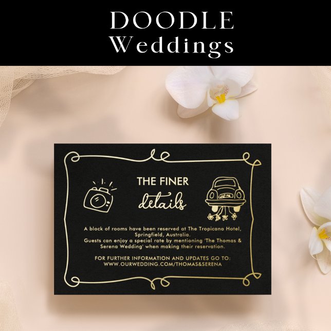 Foil Hand Drawn Doodle Details Wedding Enclosure (Creator Uploaded)