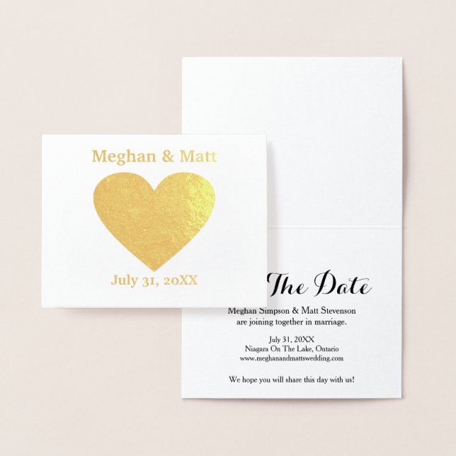 Foil Heart Enregistrer les cartes de date (Affichage)