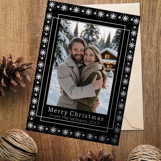 Foil Holiday Card 2 Photo Newlyweds Christmas  (Creator Uploaded)