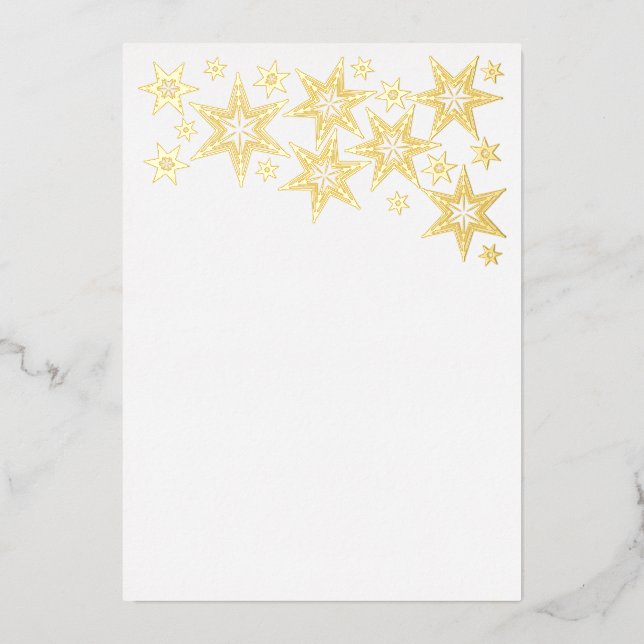 Foil Holiday Card with Stars (Front)
