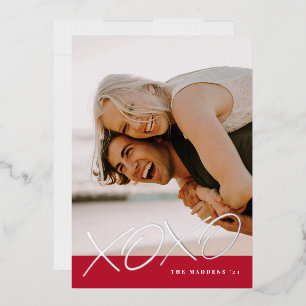 Foil Inked XOXO Valentine's Day Card - Red