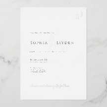 Foil Invitation Flat Card Minimalist Elegant