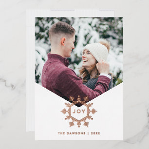 Foil Joy Snowflake Overlay Carte photo vacances