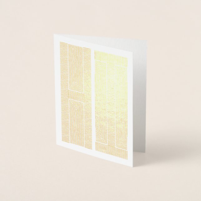 Foil Linear Hi Modern Typographic Note Card (Front)