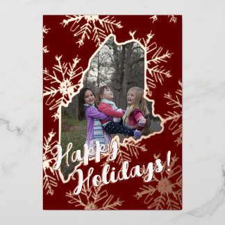 Foil Maine Family Holiday Card