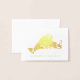 Foil Map of Detailed Marthas Vineyard   Wedding Foil Card