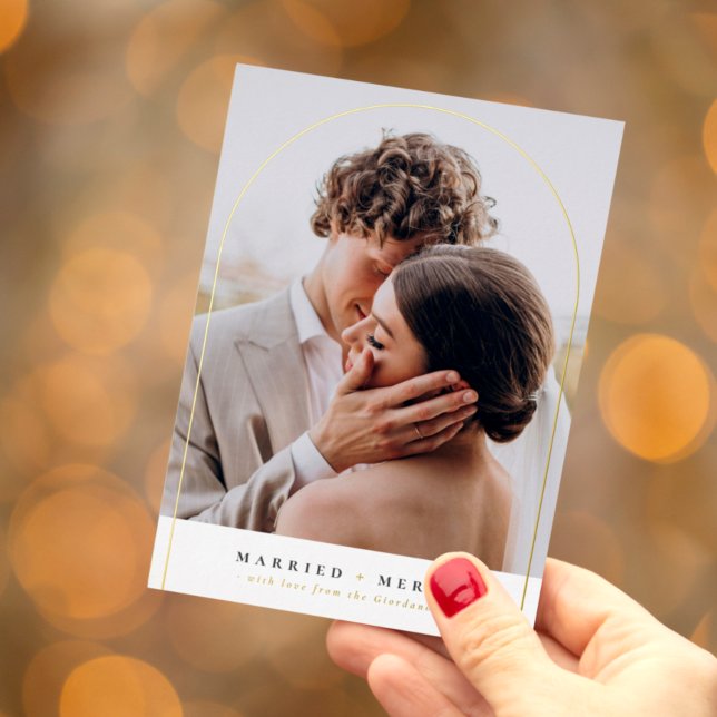 Foil Married & Merry Arch Christmas Holiday Photo (Creator Uploaded)