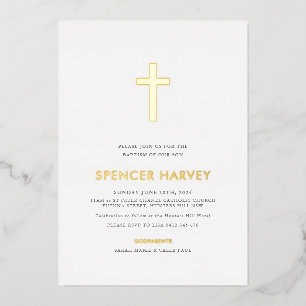 Foil Minimal Baptism Christening Boys