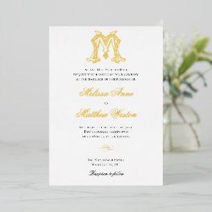 Foil MM Monogram or MM Logo Invitation