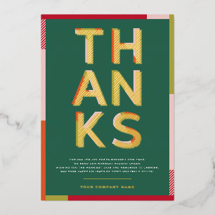 Foil Modern Colourful Thanks Corporate Holiday Car