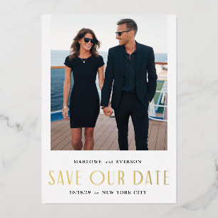 Foil Modern Elegance Photo Save the Date Card