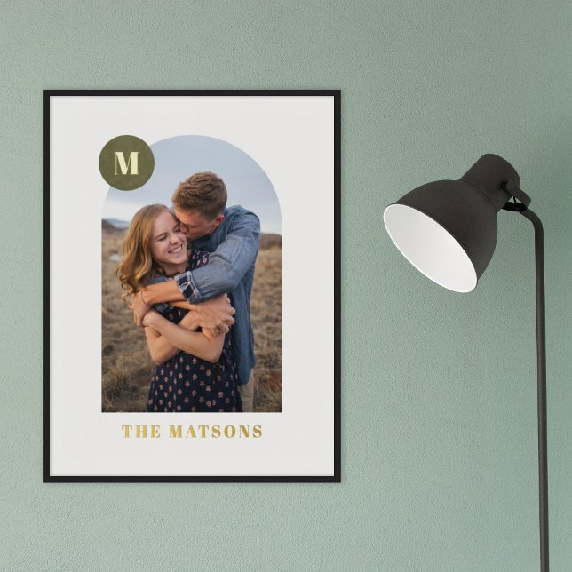 Foil Modern Monogram Arch Frame Photo Art Print (Creator Uploaded)