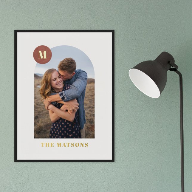 Foil Modern Monogram Arch Frame Photo Art Print (Creator Uploaded)