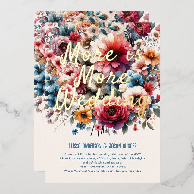 FOIL More is More Maximalist Wedding Floral Theme (Front/Back)
