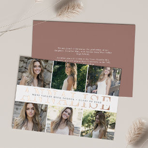 Foil Name Photo Graduation Announcement