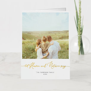 Foil Neutral Christmas Card Custom Family Photo