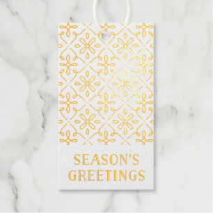 Foil Ornate Frame Season's Greetings Gift Tag