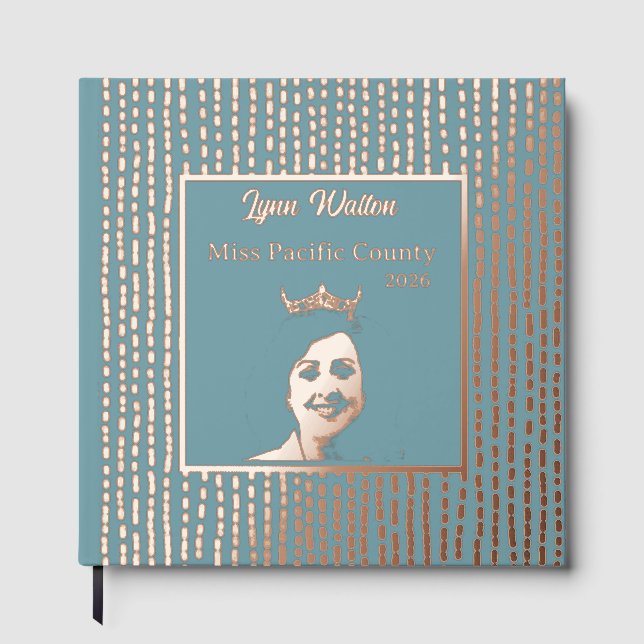 Foil Pageant Crown Photo Scrapbook-CSTM Title Guest Book (Front)