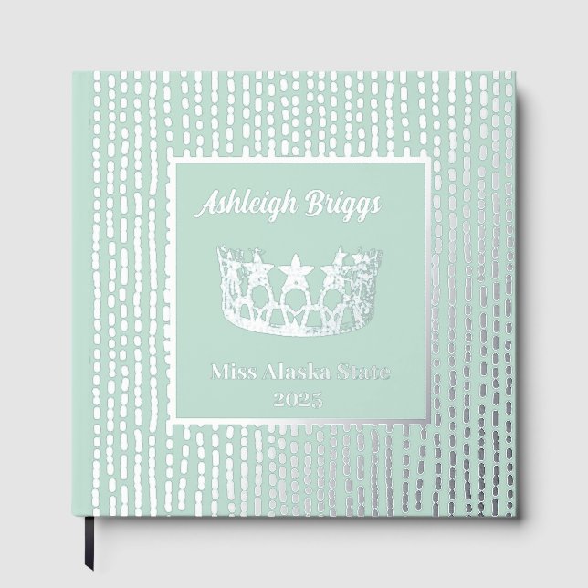 Foil Pageant Star Crown Photo Scrapbook front text Guest Book (Front)