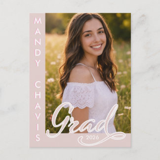 Foil Photo Graduation Announcement and Invitation Postcard