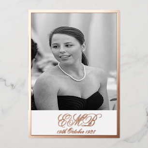 Foil Rose Gold 90th Birthday Elegant Photo 