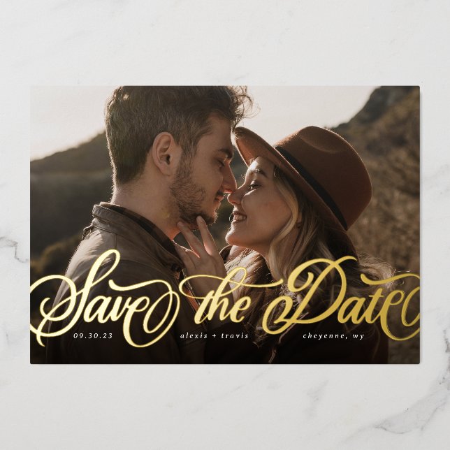 Foil Save the Date Invitation (Front)
