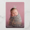 Foil Script Name Vertical Photo Birth Announcement