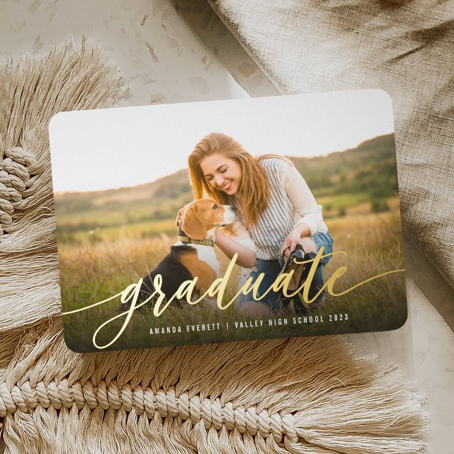 Foil Script | Photo Graduation Announcement (Creator Uploaded)