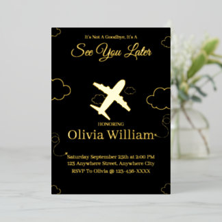 Foil See You Later Farewell Goodbye Invite Card