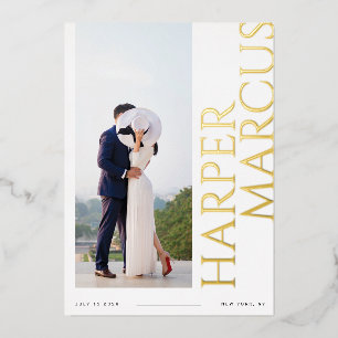 Foil Side Names Photo moderne Enregistrer la carte