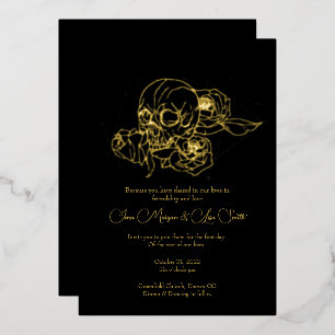 Foil Skull and Roses Till Death Wedding