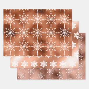 Foil Snowflakes Christmas Wrapping Paper Sheet