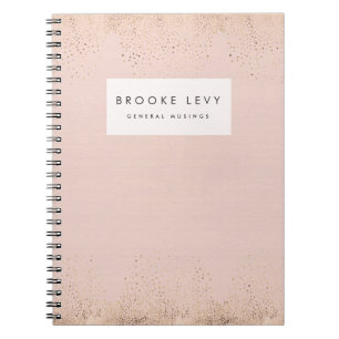 Foil Sparkle Peach Personalized Journal Notebook