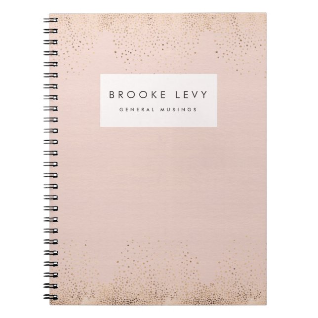 Foil Sparkle Peach Personalized Journal Notebook (Front)